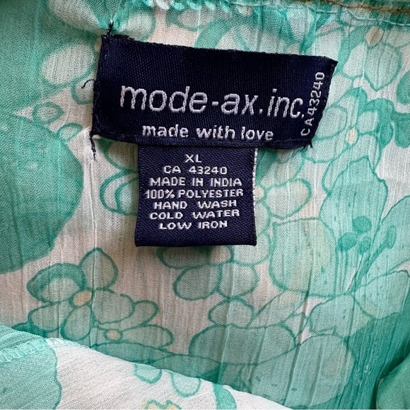 Woman’s XL Floral Sheer Tunic Top with Sequins Boho Festival Coastal Resort - Picture 7 of 7